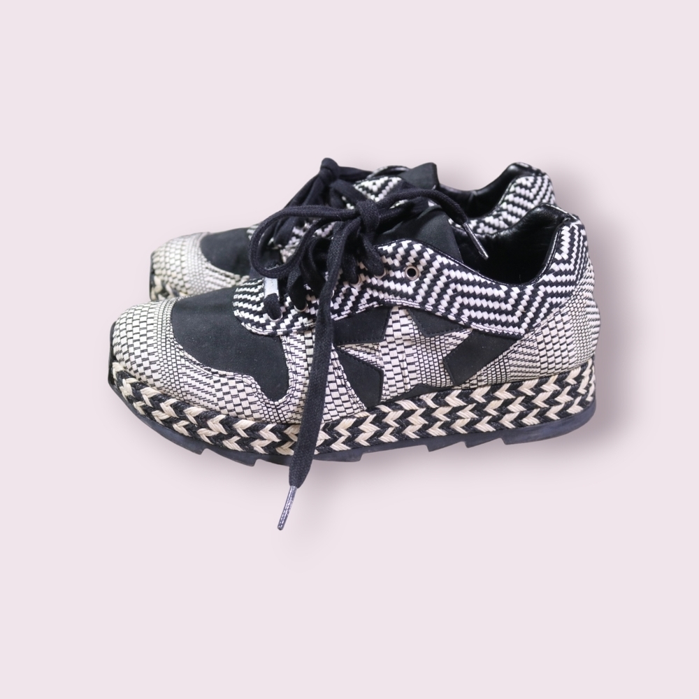 Stella Mccartney Sneakers Macy Lace Up Athletic Wedge Espadrilles Shoes Size 38 - Picture 4 of 12